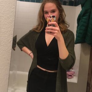 Long green cardigan American Eagle